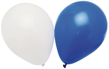 Balloner 23 cm 12 stk. blå/hvid